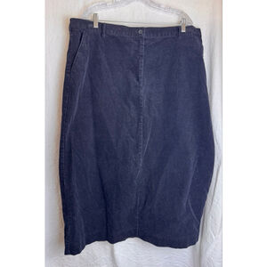Women's Lands' End Black Corduroy Skirt 20W